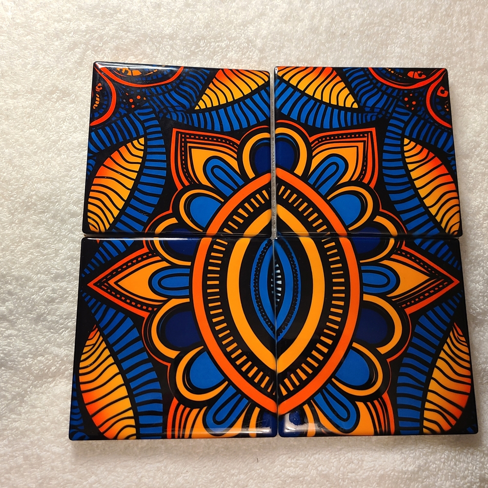 Colorful Geometric Coaster Set